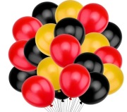 Zestaw 100szt Balonów Żółte Czarne Czerwone 
