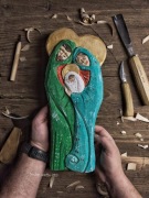 Rzeźba Święta Rodzina drewno świątek sztuka ludowa 