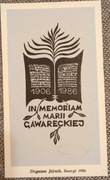 Ex-libris Ekslibris In memoriam Marii Gwareckiej. Jóźwik (8x14cm)