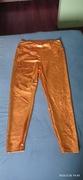 Legginsy skórzane metaliczne zloto. Rozmiar L.