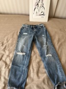 Spodnie z dziurami dżinsy 32 skinny retro mom jeans