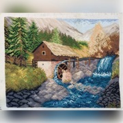 Haft gobelinowy - Młyn