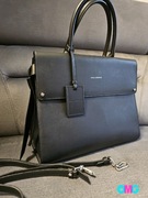 Czarna duża Torebka damska kuferek skóra naturalna Karl Lagerfeld