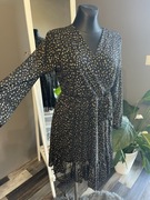 Zwiewna czarno złotą sukienka S/M 