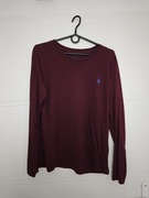 Bluzka na długi rękaw longsleeve damski Ralph Lauren rozmiar M bordowy