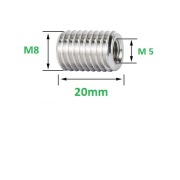 Tulejka gwintowana, redukcja M8 DO M5 INOX 20mm