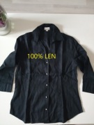 Brookshire czarna koszula damska 100% len r 38