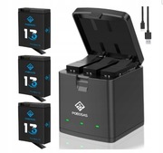 3x Akumulator POEOSAS Enduro 2100mAh do GoPro Hero 13 z ładowarką 