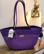 Torebka handmade uszyta ze sznurka bawełnianego 