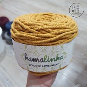 Sznurek bawełniany z rdzeniem KamaLINKA 026 miodowy/musztardowy  5mm 100m