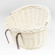 Koszyk rowerowy wiklinowy - wybielony