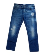 Dry Korn for beautiful people granatowe jeansy z przetarciami 3432