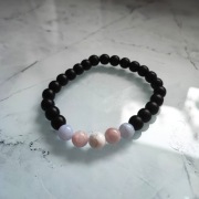 Bransoletka agat 8 mm flaga transgender LGBT lgbtq minerały rozmiary