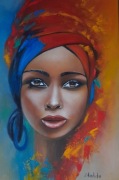 Ewa Kostecka,  Obraz olejny "Afrykanka ", 40x60 cm