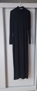 Czarna długa sukienka golf wiskoza Boohoo rozm.M/L
