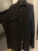 Zara bluzka koszula tunika duża oversize wiskoza czarna duża
