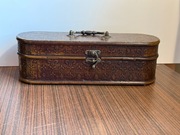 Dekoracyjna skrzynka na wino vintage 1 butelka – fleur-de-lis – 36 cm