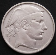 Belgia 50 franków 1949 - srebro