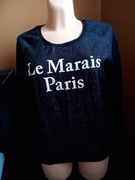 MAISON SCOTCH__ CZARNA BLUZA PRINT GLAMOUR__BDB__  36