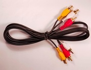 Kabel przewód 3 x wtyki Cinch / 3 x wtyki Cinch dług ok.1m