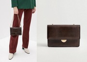 MANGO brązowa torebka NOWA kuferek skóra krokodyla łańcuszek