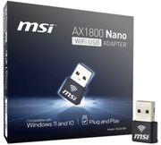 Nowa karta sieciowa WiFi-6 USB MSI AX1800 nano do 1774 Mbps Gwar.  
