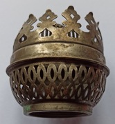 Lampa naftowa mosiężny uchwyt klosza antyk