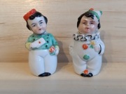 FIGURALNE PRZYPRAWNIKI PORCELANA SOLNICZKA I PIEPRZNICZKA 