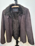 Kurtka damska Principles, sztuczna skóra, Rozm 14, Brąz