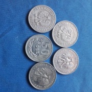 Monety 50 gr PRL lata 80-te, kpl-5 szt