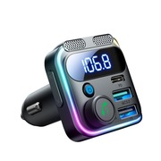Transmiter FM Joyroom JR-CCB01 48W 2x USB-A USB-C z podwójnym mikrofonem