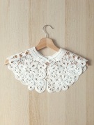 Biały Haftowany Kołnierzyk Doczepiany Odczepiany Fałszywy Kołnierz