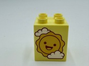 LEGO 31110pr0167 Duplo klocek 2 x 2 x 2 z nadrukiem słońca i chmur