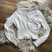 biała bluzka crop top sinsay M boho