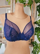 Triumph stanik biustonosz bra koronkowy haft haftowany granat 75D 34D