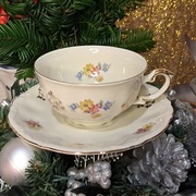 Porcelana Kronester Bavaria, filiżanka do herbaty ze spodkiem