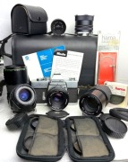 aparat analogowy Minolta SRT MC-II obiektywy Rokkor 1.7 / 50 3.5/28 3.5/135