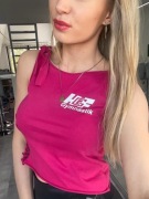Bluzka treningowa S, bordowa, , sportowa, bawełniana, krótka, tank top