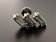 Kolczyk Labret Tytan Zig-Zag Push-In Threadless 6 mm, 1,2 mm 16G