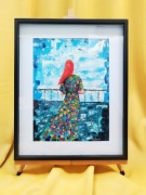 "Nad Bałtykiem" abstrakcja akryl obraz 43x53 biuro salon Mvcha Nie Siada