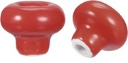 Gałki uchwyty do szuflad mebli ceramiczne czerwone połysk okrągłe 4szt