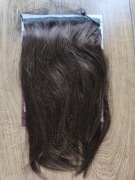 Doczepy Clip-In 100% Naturalne Ludzkie Włosy 35cm 90g, Średni Brąz #4, Auk1