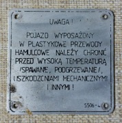 Ikarus 280 tabliczka informacyjna Plastykowe przewody hamulcowe  5506-4