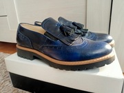 Granatowe oksfordy oxfordki mokasyny półbuty zapato rozmiar 38