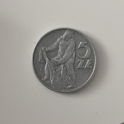 5 złotych 1974 RYBAK – PRL – Ładny stan, Moneta Obiegowa