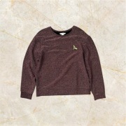 Bluza metaliczna różowo-fioletowa z naszywką owadem, H&M, XS - oversize