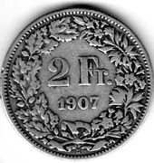 Szwajcaria 2 franki, 1907 r