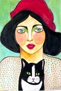 Obraz "Panna z kotem"