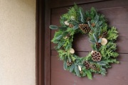 Wianek świąteczny, naturalny, na drzwi, stół, ok. 40 cm