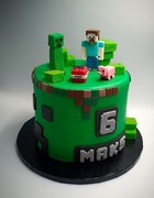Figurki z masy cukrowej topper na tort Minecraft Zestaw figurek+imię+cyfra 